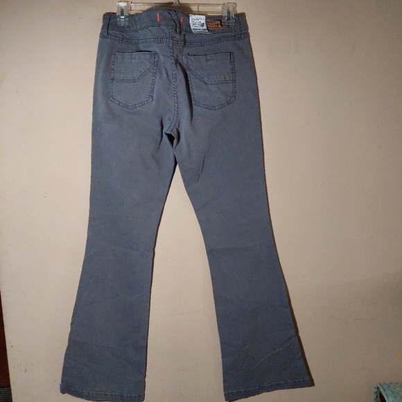 Volcom Easy Rider stretch Flare leg gray denim jeans. Size 13 - Picture 5 of 15